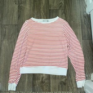 WILDFOX RED & WHITE STRIPE LONG SLEEVE SHIRT SZ M